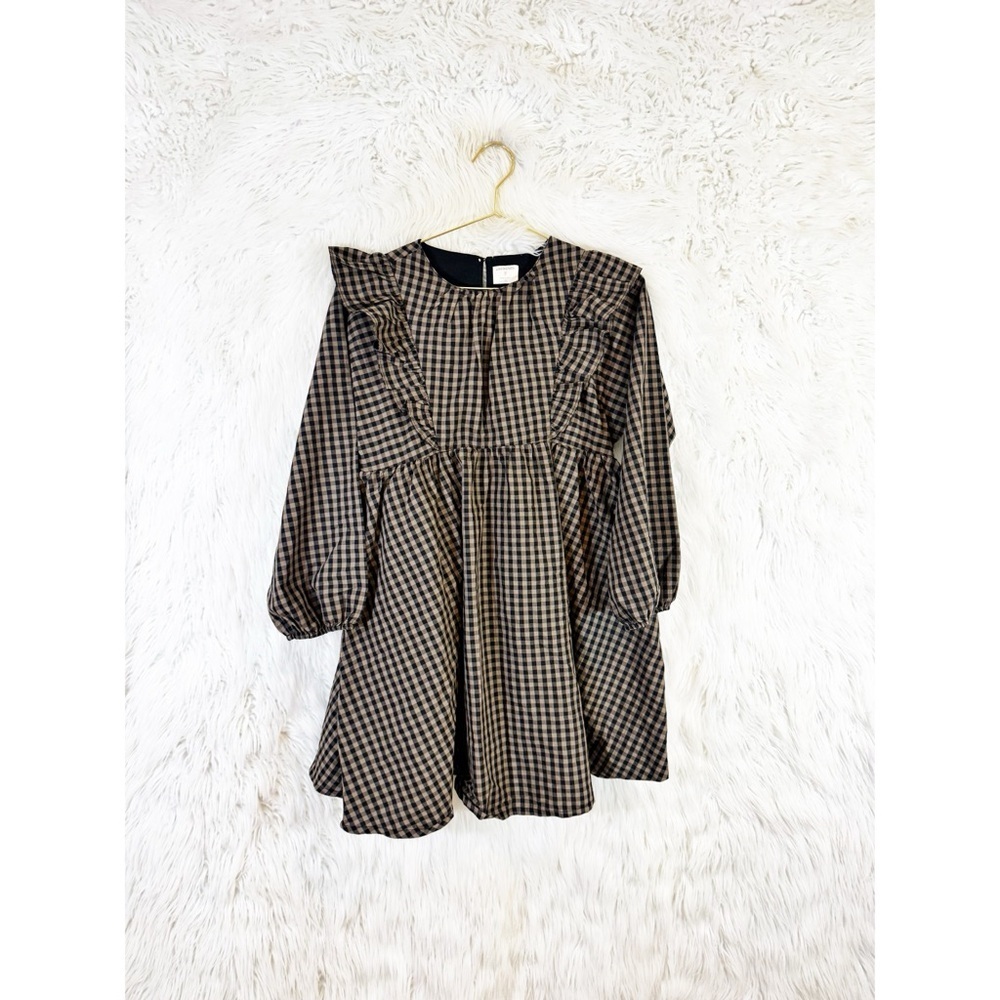 Crewcuts Kids Dress in Black and Brown Gingham